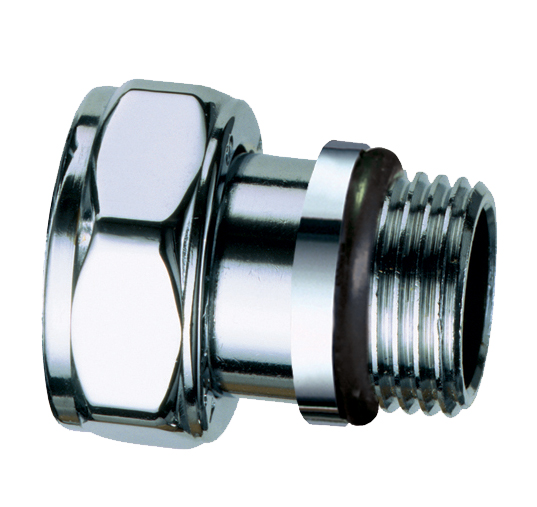 Штуцер с накидной гайкой для вентилей LadyFAR (серебро), 1/2" EPDM