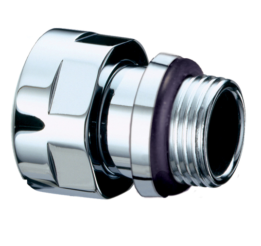 Штуцер с накидной гайкой для вентилей TopFAR (серебро), 1/2" EPDM