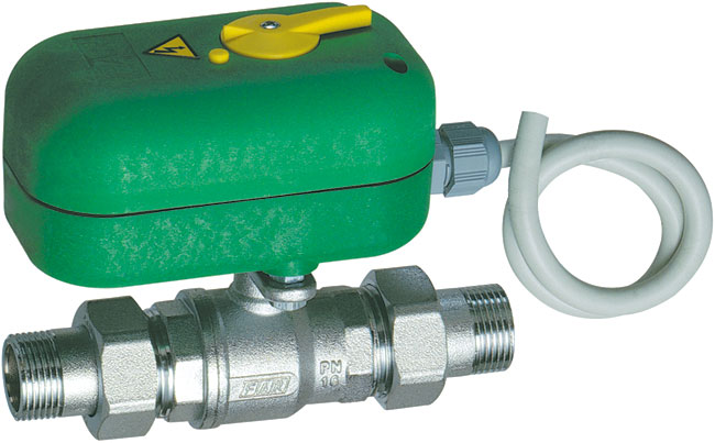 Моторизованный двухходовой зонный шаровой кран FA 300615 Ду20 с ручной деблокировкой (НР-НР)