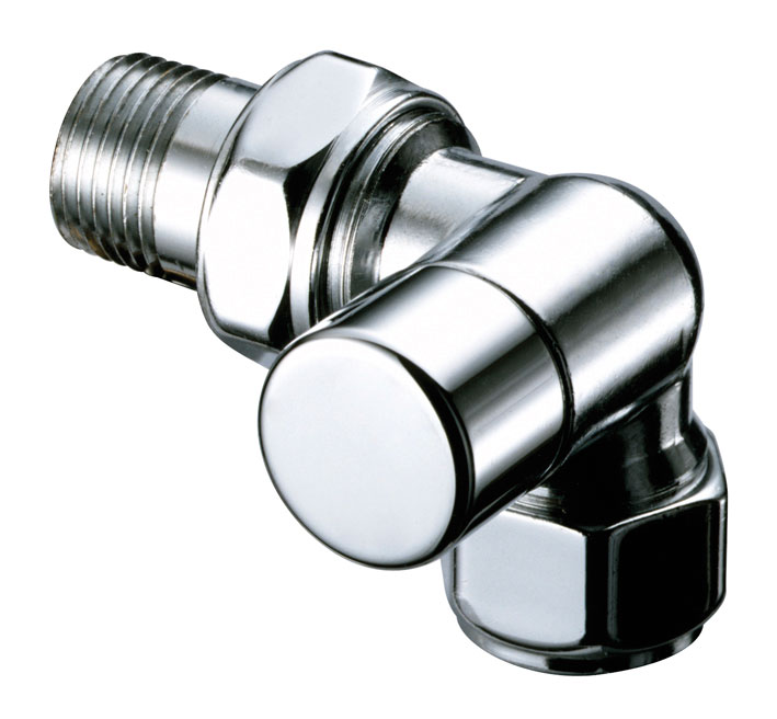 Вентиль запорн.трехосев. правостр. 1/2"с EPDM, гайка М24х19, серебро