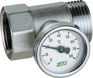 Хр. вставка 1" НР-ВР с термометром(0-80 С)