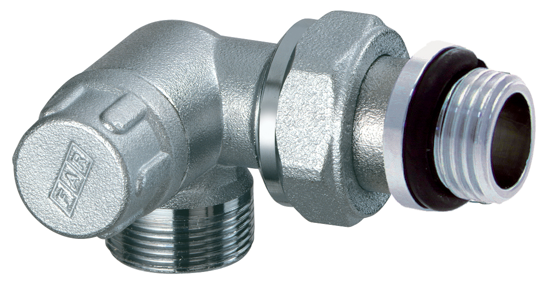 Вентиль запорный трехосевой левосторонний 1/2" М24х19, EPDM