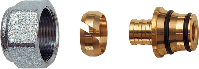 Концовка для труб PEX 17,8х2,4, хром.накидн.гайка M24x19