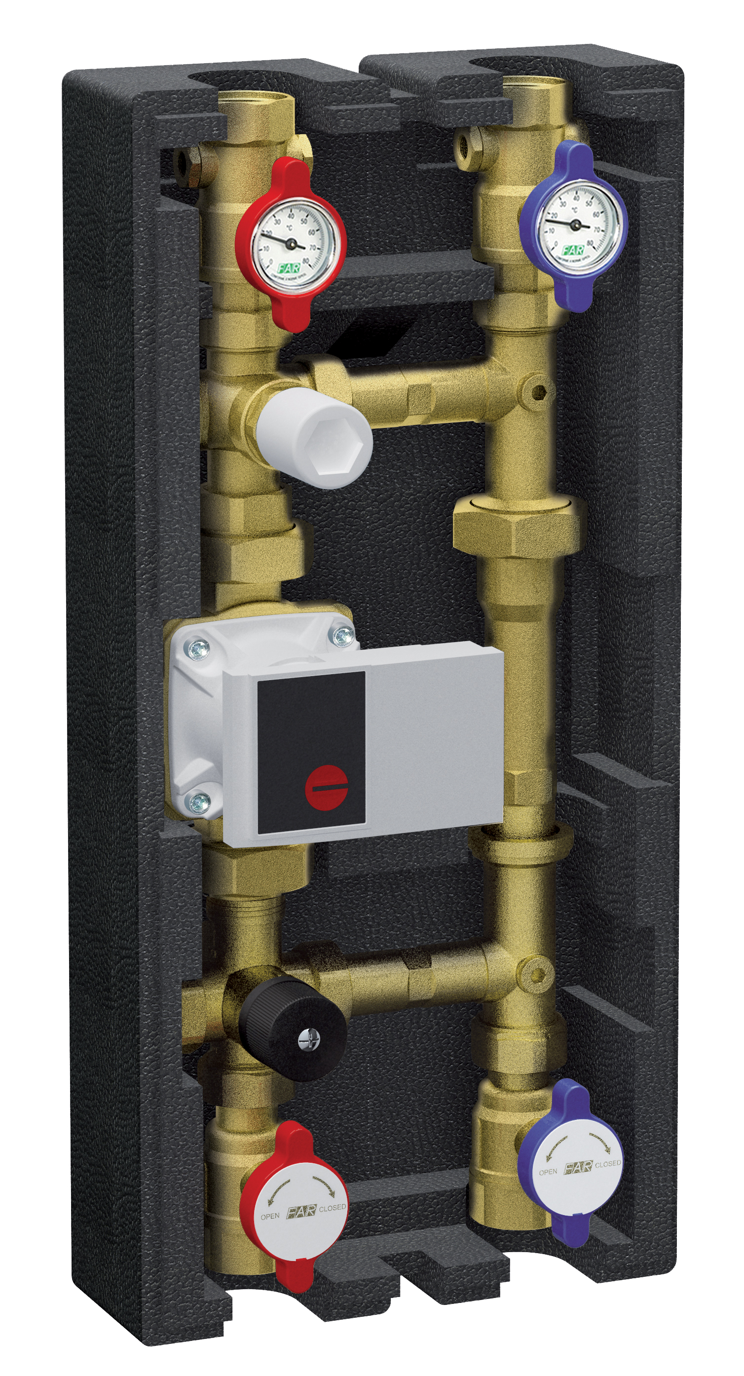 ГБМ 1 с перепускн.клапан. 0.1-0.6 бар и термосмес.в теплоизоляц.под насос 130 mm.