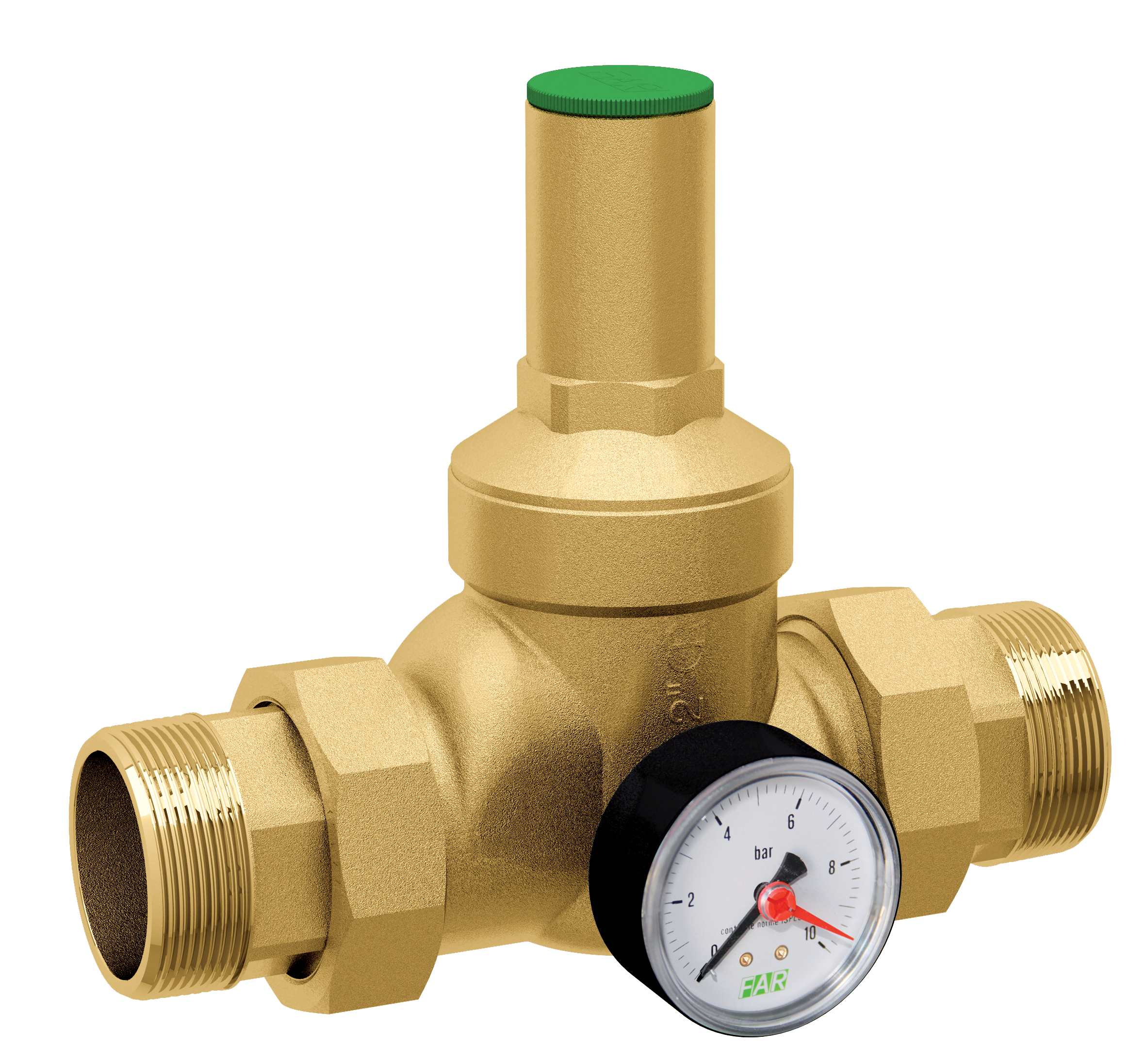 Редуктор лат. 3/4" (НР-НР), с манометром