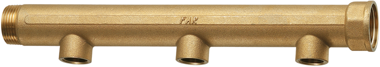 Коллектор 1 1/4"(НР-ВР) с 3 отв. 3/4" ВР(межосев. 100 мм)