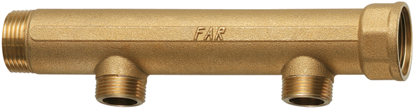 Коллектор 1 1/4" (НР-ВР) с 2 отв. 3/4" НР (межосев. 100 мм)