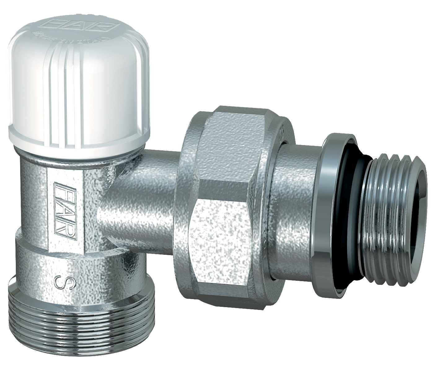 Вентиль запорный угловой 3/8" М24х19,  EPDM