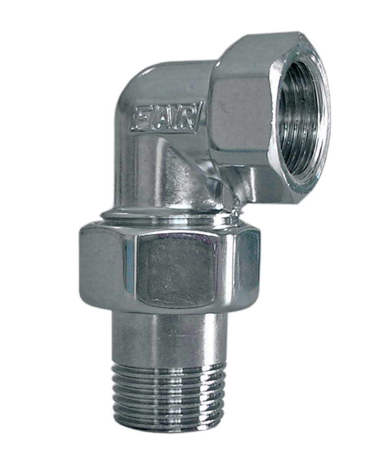 Угловой трехразъемный фитинг 1/2"(серебро)