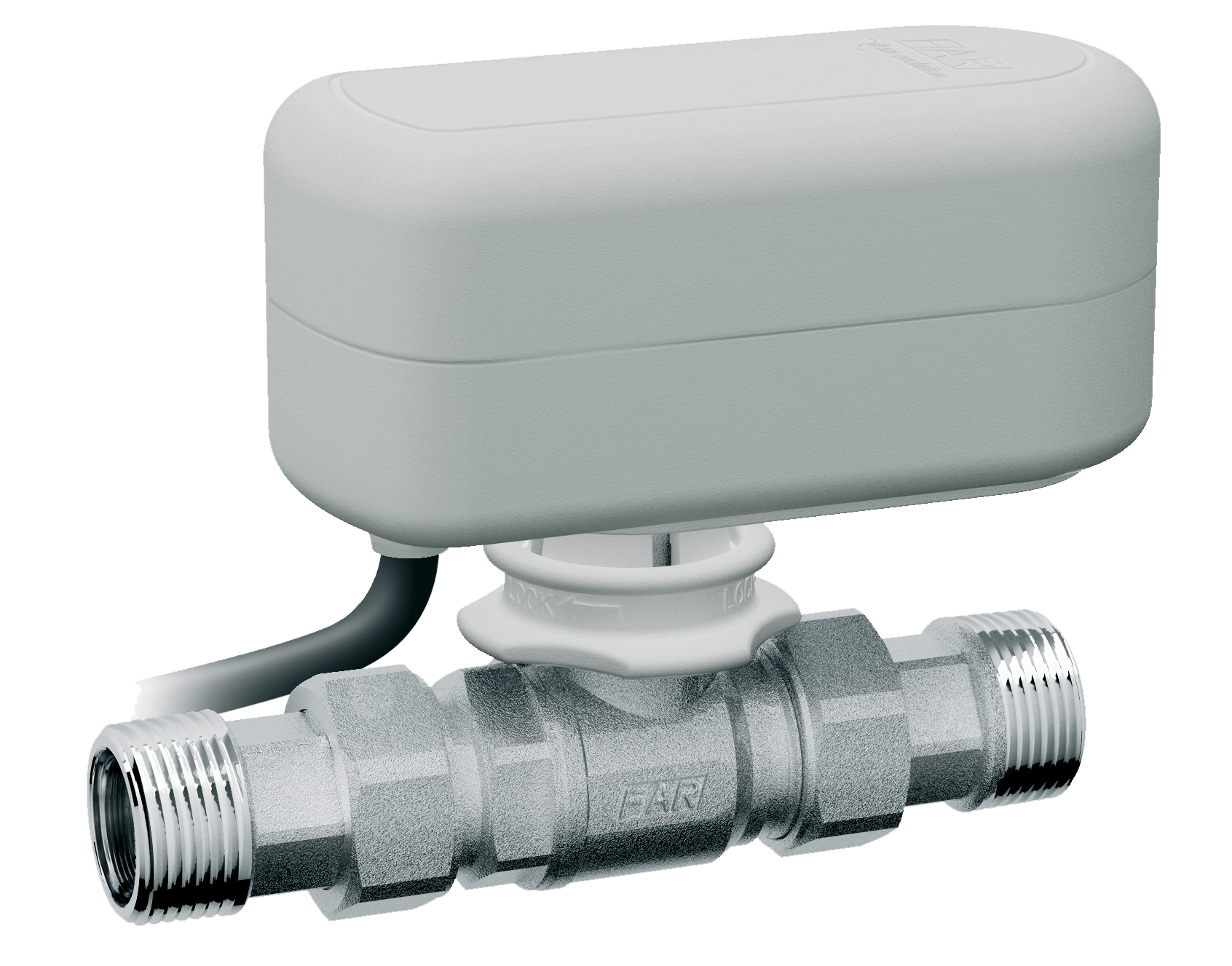 2-х ход. кран, 8,9 куб.м/час, 1/2" американки, с приводом арт.3070 (40сек, 220В)