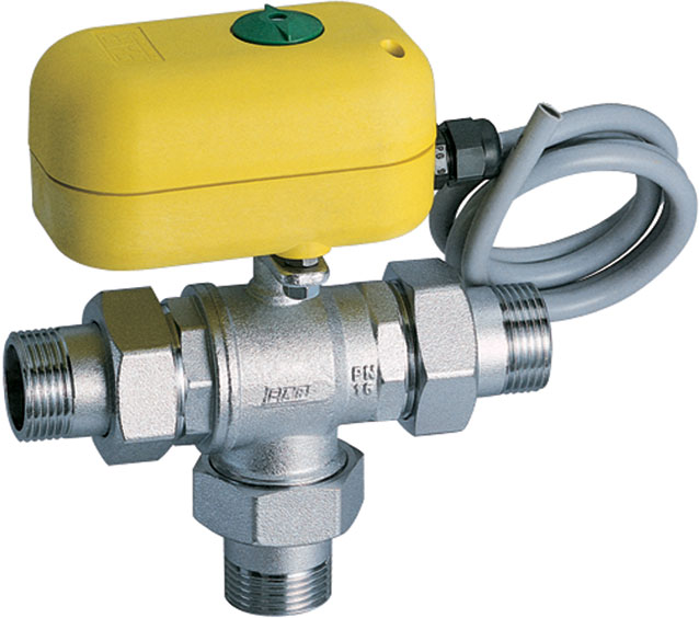 3-х ходов. шар.кран с серв. 220 В, 1/2", НР