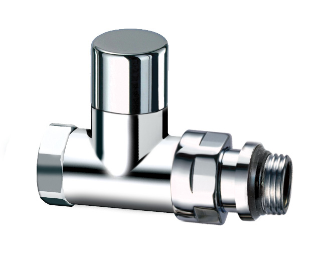 Вентиль запор.прям. 1/2"ВР, сереб.глянц.