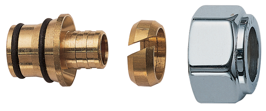 Концовка FAR для труб РЕХ 13X20 , гайка М24х19 (серебро)