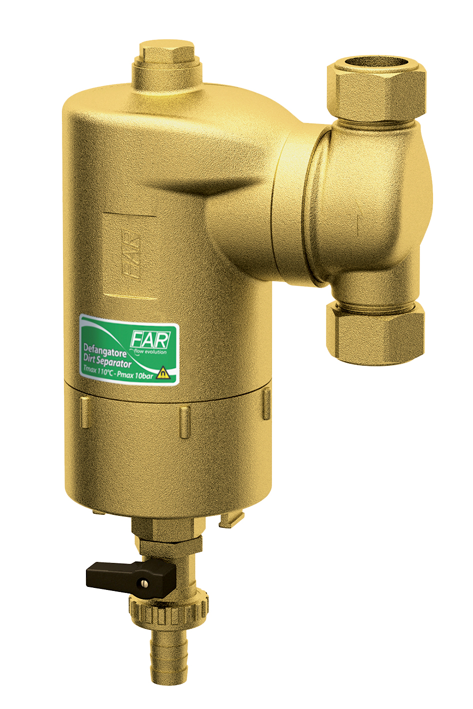 Сепаратор шлама (дешламатор) с поворотн. соед. 1" (kv=10,7 куб.м/ч) с магнит., концовками под мед.труб.28мм