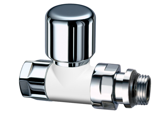 Вентиль термостат.прям. 1/2", гайка М24х19, бел.глянц.