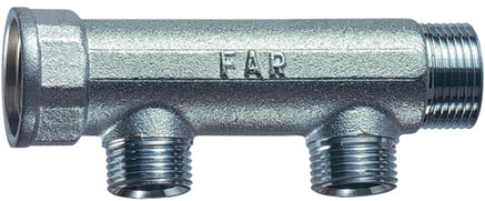 Коллектор 1 1/4" (ВР-НР) с 2 отв. 3/4" НР (межосев. 50 мм)