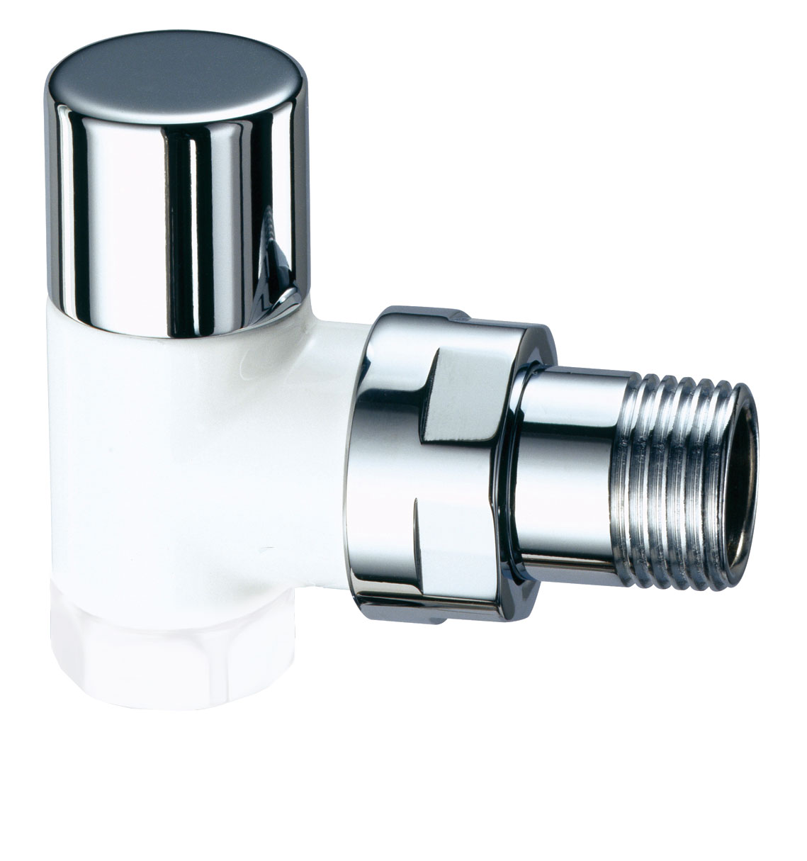 Вентиль запорн. углов. TopFAR, 1/2” ВР, сереб./бел.эмал, EPDM