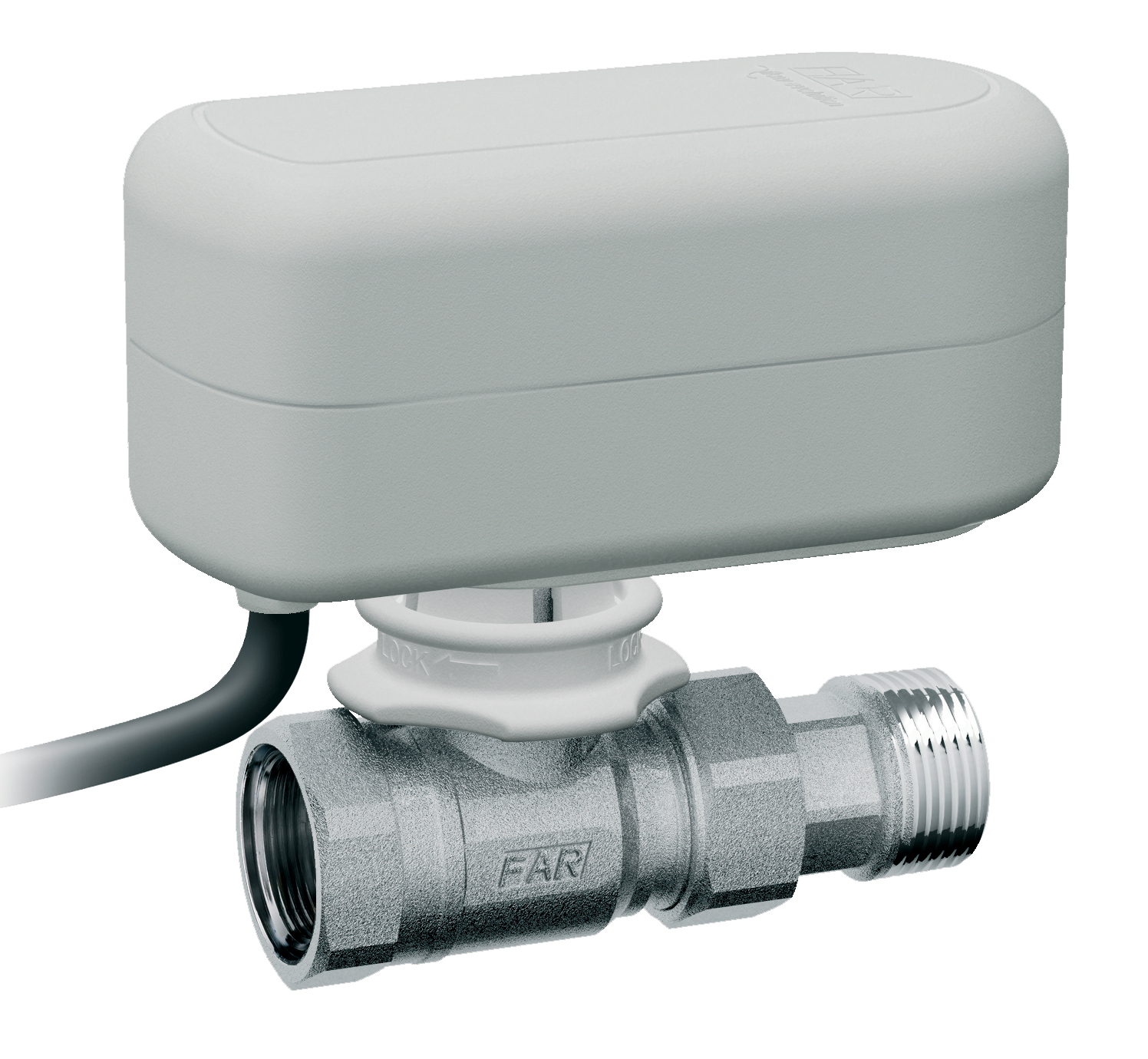 2-х ход. кран, 22,6 куб.м/ч,  1" ВР-американка, с приводом арт.3070 (40сек, 220В)