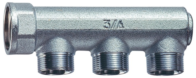 Коллектор концевой 1" с 3 отвод.  36мм, М24х19