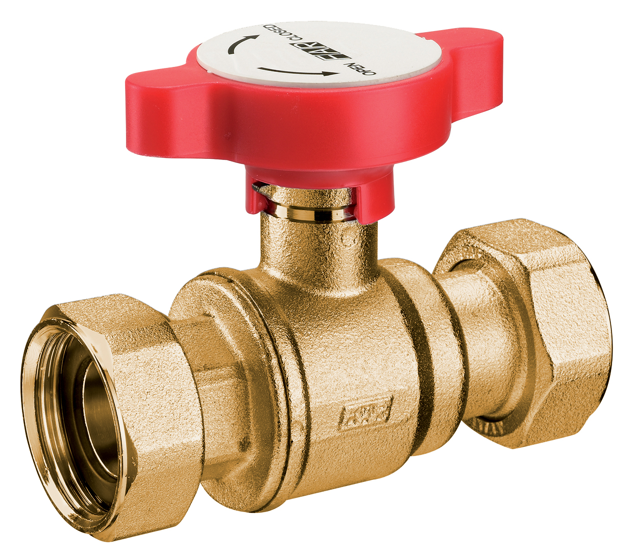 Кран шар., 3/4"х3/4", латунный, с 2 накид.гайками., синяя ручка