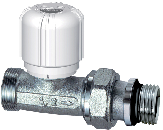 Вентиль термостатич. прямой с преднастройкой, 1/2"М24х19, EPDM