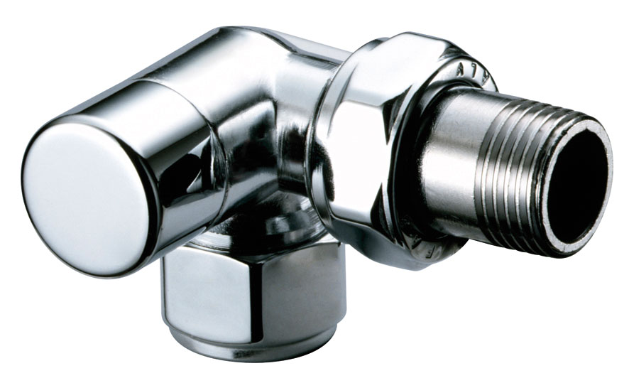 Вентиль запорн.трехосев. левосторон.1/2"с EPDM, гайка М24х19, серебро