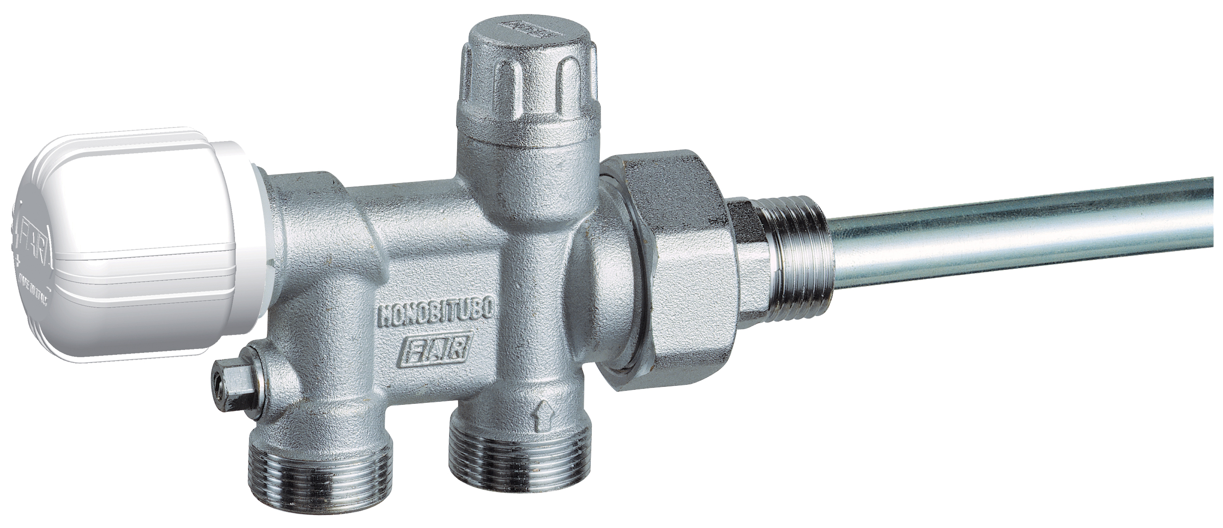 Терморег. узел нижн. подкл. с зап. вентилем, отводы М24х19, к радиатору 3/4"(для  1и 2-х систем)