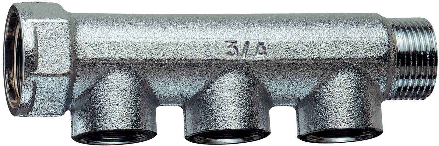 Коллектор 3/4" с 3 отвод. 1/2"ВР, (межосев. 36 мм)