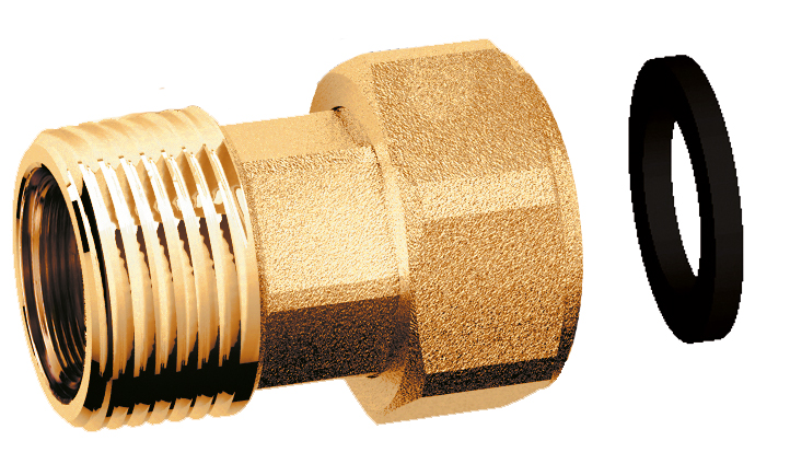 Переходник лат.с накидной гайкой 3/4”– 1/2"(НР), с EPDM