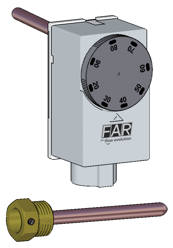 Термостат с погружным датчиком 10-90С°