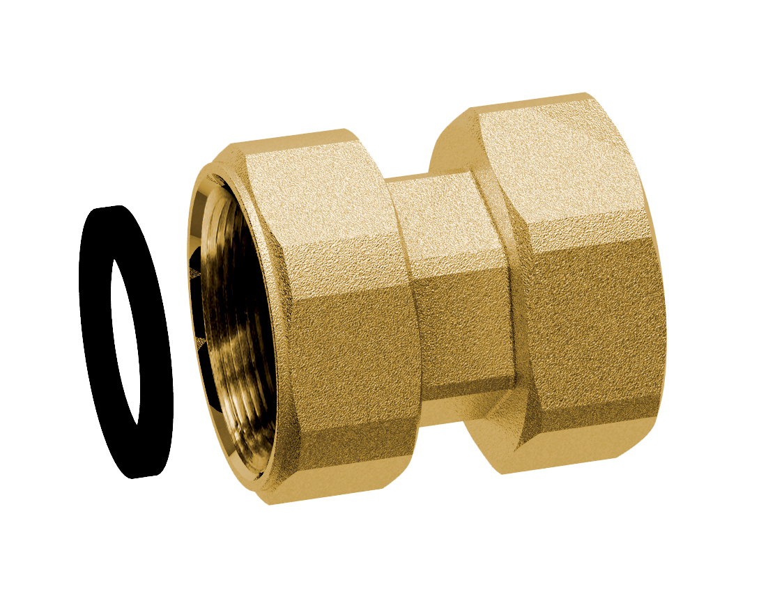Переходник латун. 3/4"-1/2", ВР-накидная гайка с EPDM