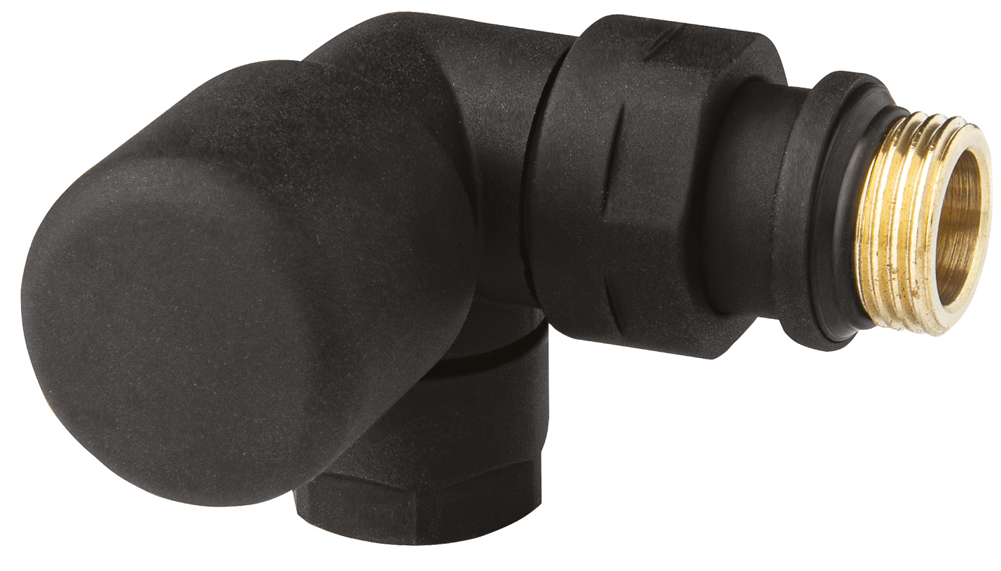 Вентиль термостат.трехосев.левостор. 1/2" гайка М24х19, черн. матов.