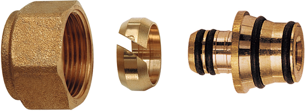 Концовка для м/п и РЕХ труб 18х2, латун.гайка FAR М24х19