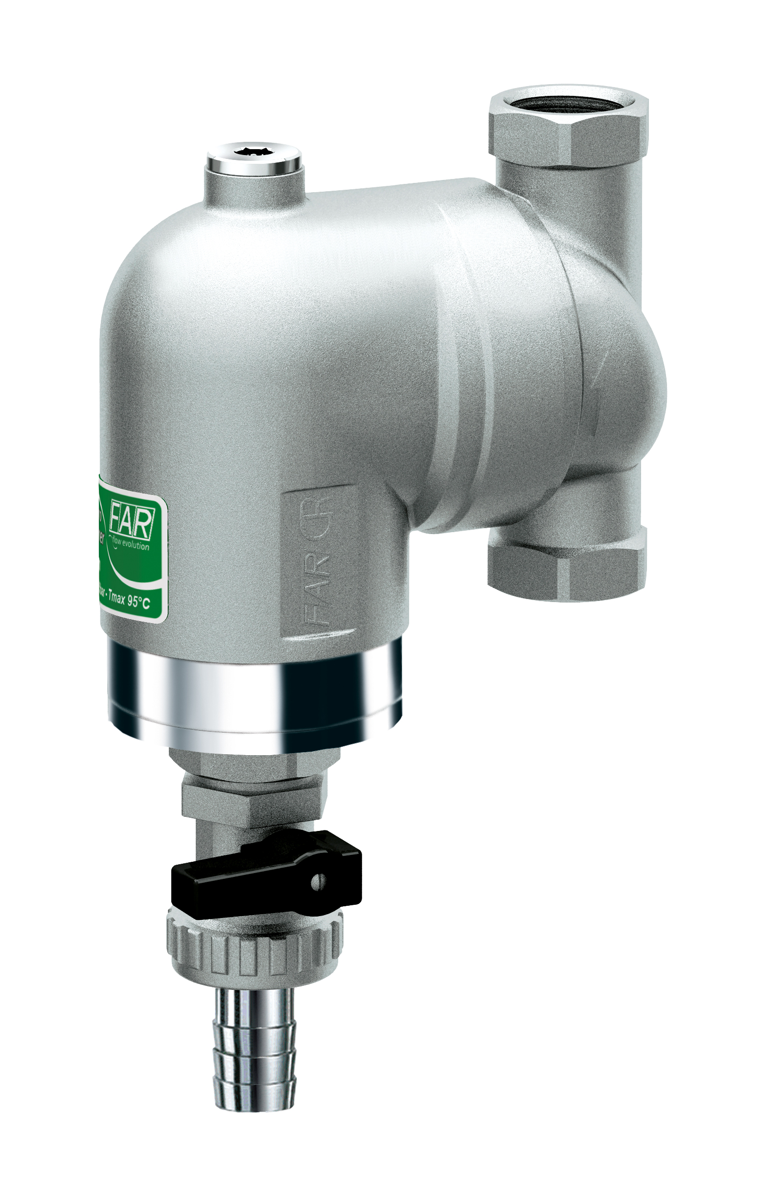 Фильтр 100мкм, под манометр,  Max: 95 °C, 25 бар. Поворотное соединение 1" ВР