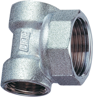 Тройник конц.хром. для коллекторов,  1"ВР х 1/2"ВР х 3/8"ВР