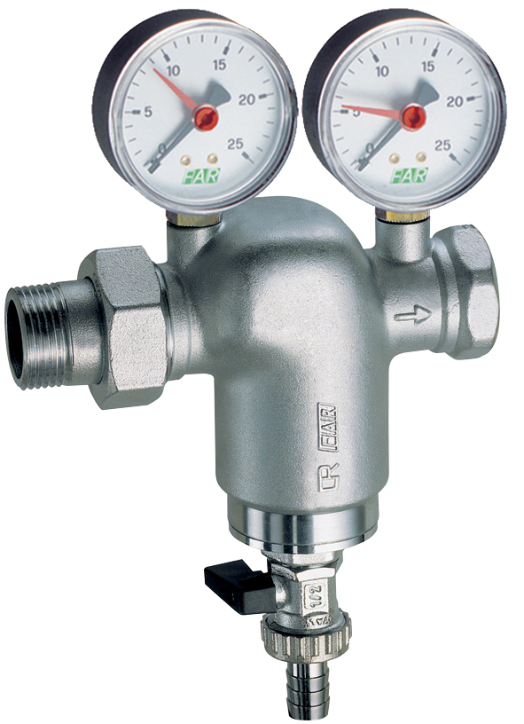 Фильтр 3/4" НР-ВР, с манометром, 100мкм, Max: 95 °C, 25 бар