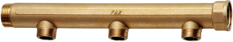 Коллектор 1" (ВР-НР) с 3 отв. 3/4" НР (межосев. 100 мм)