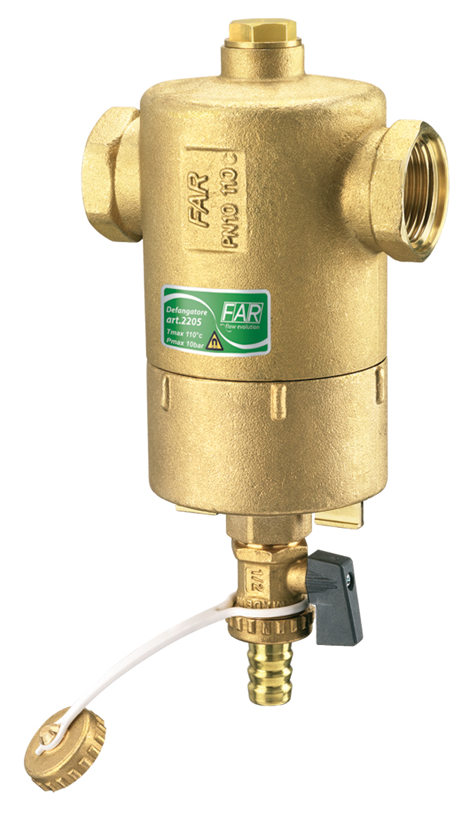 Сепаратор шлама (дешламатор) 1" с магнит.,сливн.кран,верх.отверст.1/2"