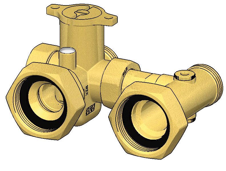 Трехходовой смесительный кран с сервоприводом (для ГБМ)