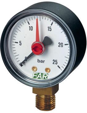 Манометр 1/4" (радиальное соед.) , 0-25 бар, - 30-120 °C, O 50 мм
