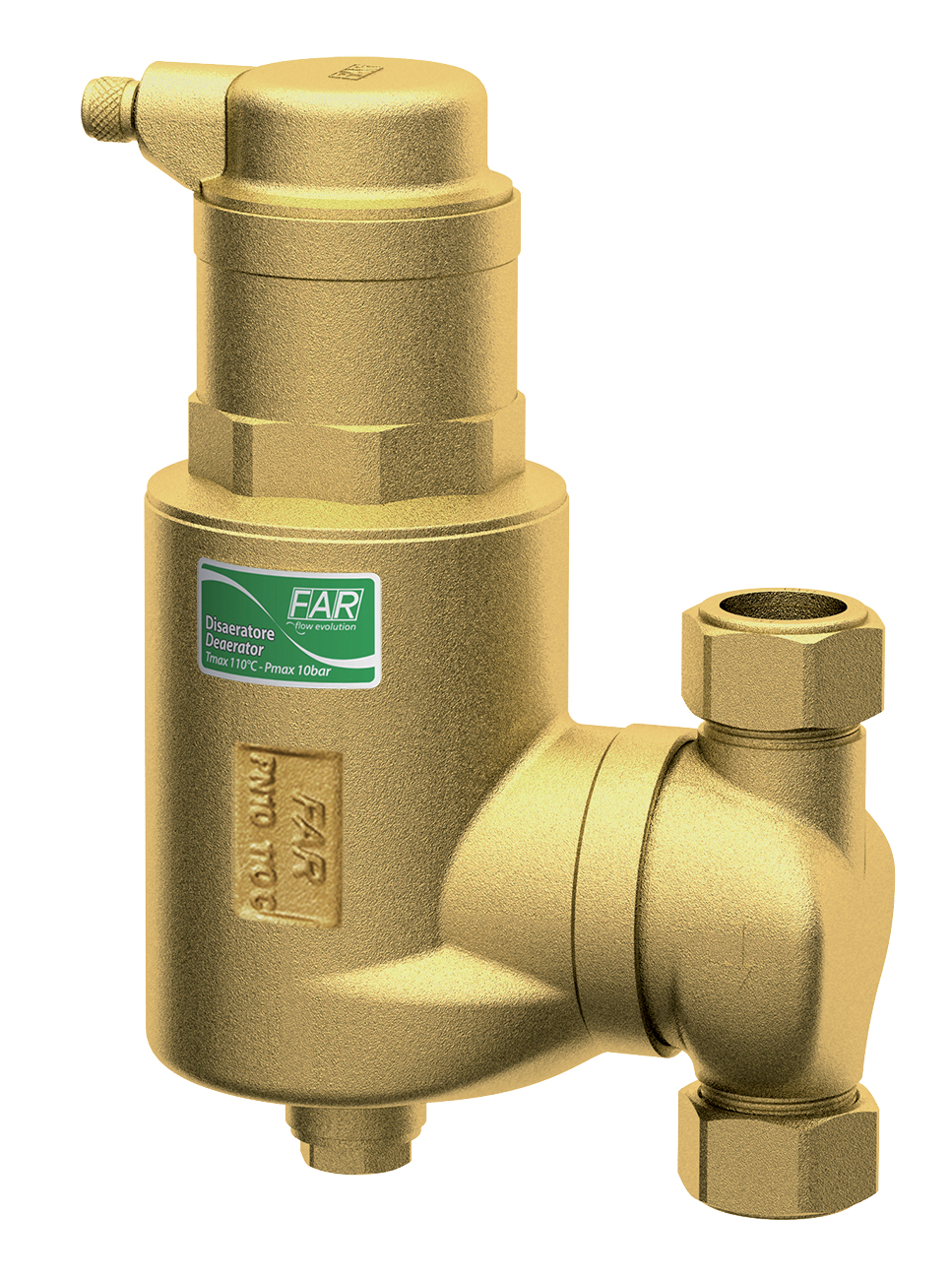 Деаэратор с поворот. соед. 1" (kv=10 куб.м/ч), с концовками под мед.труб.28мм