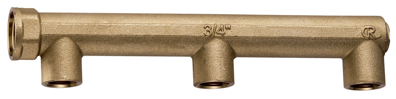 Концевой коллектор 3/4(ВР) с 3 отв. 1/2 ВР