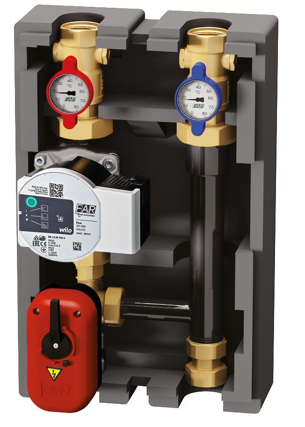 ГБМ 1" со смесит.краном 220Вт, в теплоизоляции, под насос 130 мм