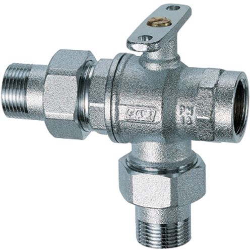 3-х ходовой шаровый кран 1/2" НР-НР-ВР