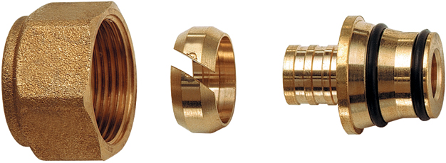 Концовка для труб PEX 20x2,8 желт.накидн.гайка M24x19