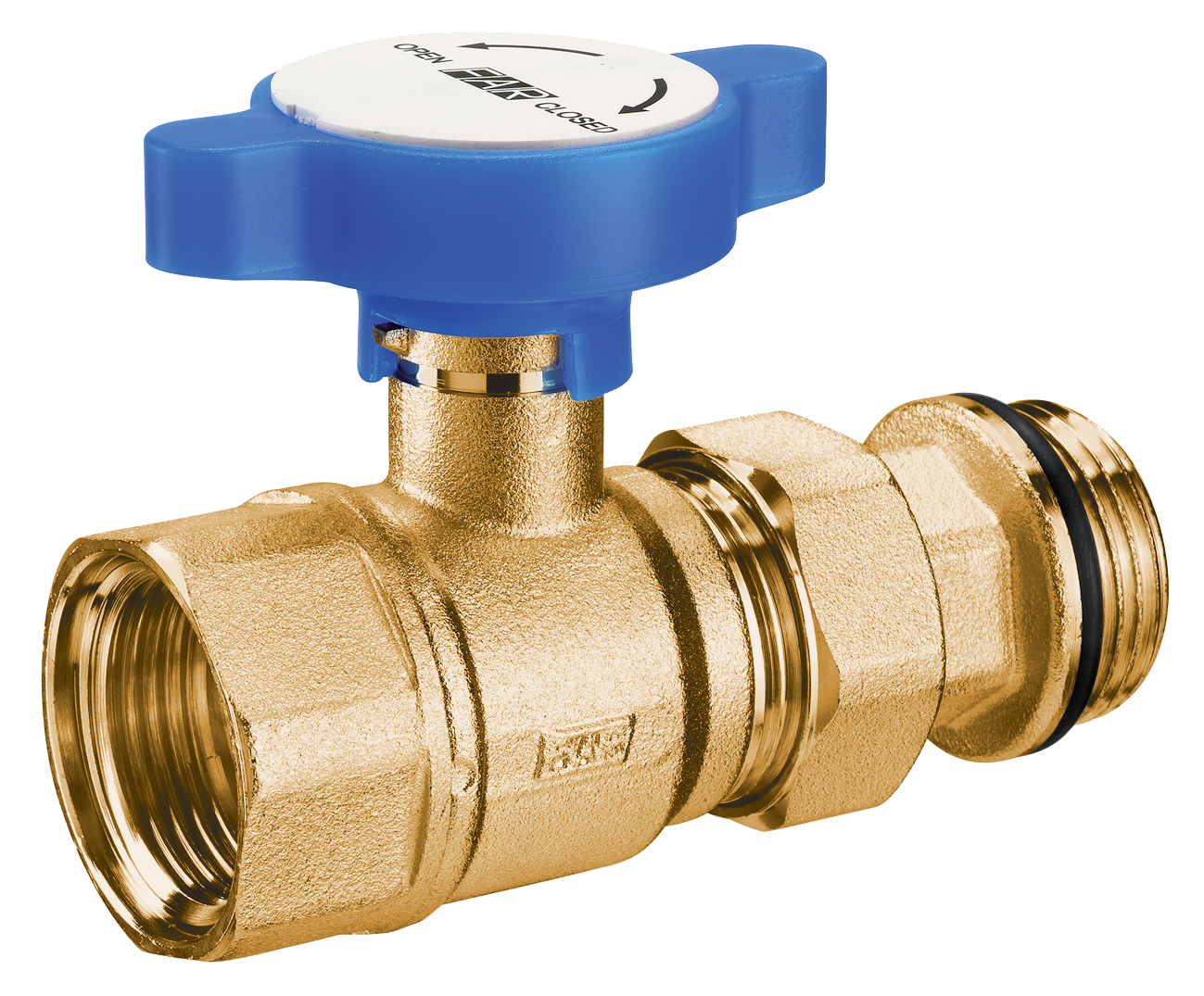 Кран шаровой 1" с американкой , ручкая синяя