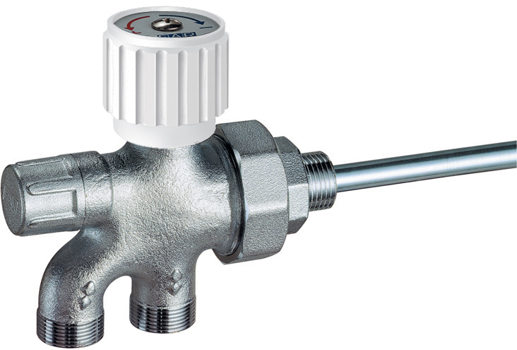 Регулир. узел нижн. подкл. с зап. вентилем, левый,  к радиатору 1/2 (для 1-х систем) (Арт.:FV 1550 114S)