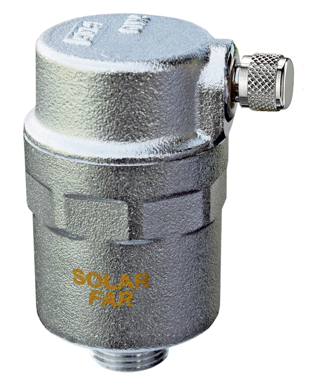 Воздухоотводчик SolarFAR автом. прям. 160град, с бок. выпуском 3/8"НР хром.