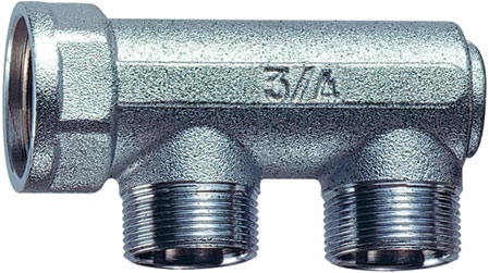 Коллектор концевой 3/4"с 2 отвод.  36мм, М24х19