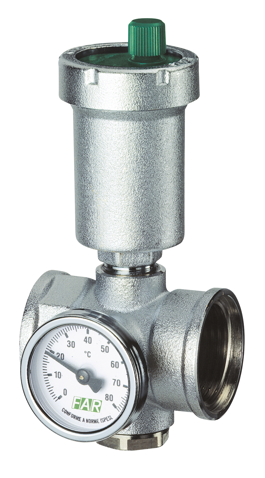 Хром.узел 1 1/4"(ВР-ВР) с авт.воздухоотв., термометром (0-80) и заглушкой